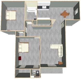 Two Bedroom / Two Bath - 900 Sq. Ft.*